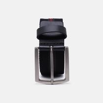 Cinto Masculino Social Estilo Clássico Gorgurão E Couro Elegante Moderno Macio Preto E Vermelho