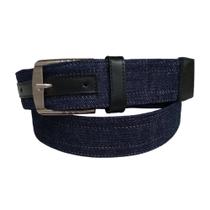 Cinto Masculino Tecido Jeans Azul-Marinho RMarq Collection Fivela(4 cm) com parafuso