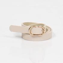 Cinto Minimalista Fivela Redonda Off Passante Dourado