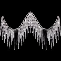 Cinto MTLEE com Corrente de Franjas de Strass 91 cm para Decoração DIY