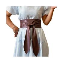 Cinto Obi Feminino Preto Com Laço, Cinto Largo De PU Com Amarração Para Vestido Elegante Cinto Obi Feminino Preto Com Laço, Cinto Largo De PU Com Amarração Para Vestido Elegante