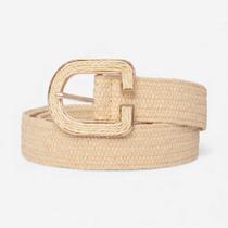 Cinto Palha Feminino Bege Claro