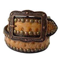 Cinto Paul Western Caramelo com Tachas Bronze