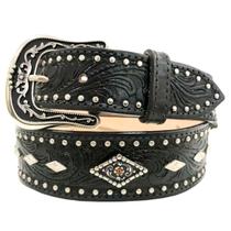 Cinto Paul Western Couro Preto Losango