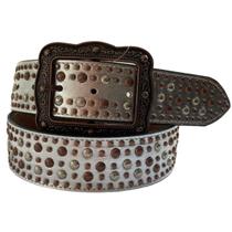Cinto Paul Western Feminino Couro Legítimo Prata Com Tachas Cinto Paul Western Feminino Couro Legítimo Prata Com Tachas