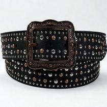 Cinto Paul Western Feminino Preto Com Tachas E Rebite