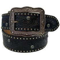 Cinto Paul Western - Preto com Bolinhas Prata 380-1