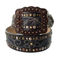 Cinto Paul Western Preto com Tachas