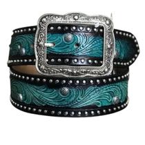 Cinto Paul western Preto com Verde