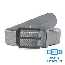 Cinto Pegada Masculino em Elástico e Couro Cinza CI002345-11