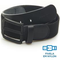 Cinto Pegada Masculino em Elástico e Couro Preto CI002345-01