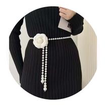 Cinto Pérolas Mulher Luxo Elegante Rosa Branca Cinto Pérolas Mulher Luxo Elegante Rosa Branca