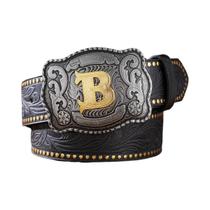 Cinto Personalizado Casual Retro Clássico Em Couro PU Estilo Ocidental Unissex