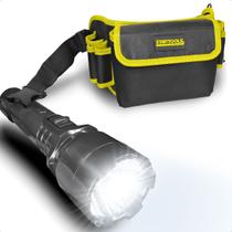 Cinto Porta Ferramenta Multiuso 7 Bolsos Com Lanterna Tática Profissional Recarregável