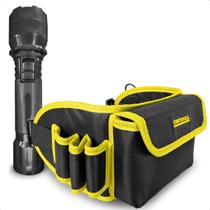 Cinto Porta Ferramenta Multiuso 7 Bolsos Com Lanterna Tática Profissional Recarregável