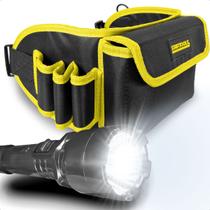 Cinto Porta Ferramenta Multiuso 7 Bolsos Com Lanterna Tática Profissional Recarregável