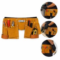 Cinto porta ferramentas 11 bolsos cartucheira eletricista pedreiro carpinteiro couro ajustavel reforcado Cinto porta ferramentas 11 bolsos cartucheira eletricista pedreiro carpinteiro couro ajustavel reforcado
