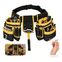 Cinto Porta Ferramentas Profissional Multibolsos Suporte Martelo Parafusadeira Lona Ajustável Cinto Porta Ferramentas Profissional Multibolsos Suporte Martelo Parafusadeira Lona Ajustável