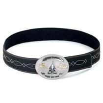 Cinto Preto Com fivela Nossa Senhora 1,23cm