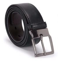 Cinto Preto Masculino Para Trajes Sociais Com Fivela de Metal