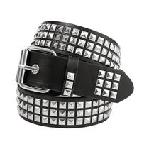 Cinto Punk com Rebites Metálicos - Design Pirâmide Quadrada - Unissex