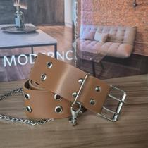 Cinto Punk Rock com corrente Ilhós duplo