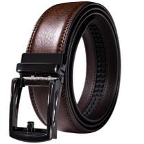 Cinto Ratchet Belt Barry.Wang masculino de couro granulado marrom com 3,5 cm de largura Cinto Ratchet Belt Barry.Wang masculino de couro granulado marrom com 3,5 cm de largura