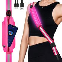 Cinto refletivo LED Fitense com suporte para telefone, recarregável Cinto refletivo LED Fitense com suporte para telefone, recarregável
