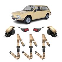 Cinto Retrátil Bege Fusca Brasília 3 Pontos Abdominal Haste Cinto Retrátil Bege Fusca Brasília 3 Pontos Abdominal Haste