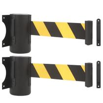 Cinto retrátil de montagem em parede, barreira de controle de multidões, pacote de 16 pés e 2
