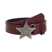 Cinto Retro Hip-hop Gótico Punk Feminino 3.3cm Em Couro PU Com Fivela Em Forma De Estrela Y2k