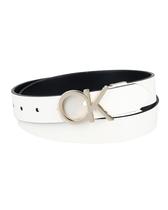 Cinto Reversível Calvin Klein CK Monogram - Fivela Branca/Preta
