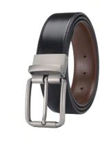 Cinto Reversível Versátil para Homens 3.0 cm de Couro Pu com Fivela de Metal