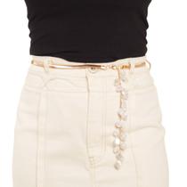 Cinto Sapato da Corte Corrente Metal Detalhes Pedras