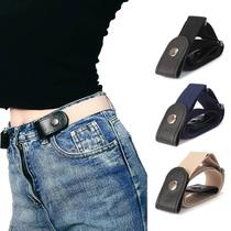 Cinto Sem Fivela Elástico Ajustável Unissex Azul Listrado