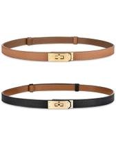 Cinto Skinny de Couro Ajustável com Fivela de Trava Giratória ANHAISHUILV Cinto Skinny de Couro Ajustável com Fivela de Trava Giratória ANHAISHUILV