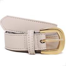 Cinto Slim Fino Feminino Couro Legítimo Bege Cinto Slim Fino Feminino Couro Legítimo Bege