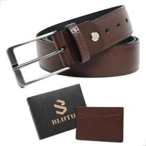 Cinto Slim Oldmoney Masculino Couro Legítimo Café com Brinde Cinto Slim Oldmoney Masculino Couro Legítimo Café com Brinde