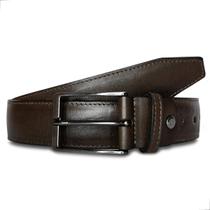 Cinto Slim Oldmoney Masculino Couro Legítimo Marrom Escuro