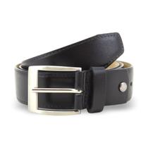 Cinto social masculino ajustável couro fivela metal preto