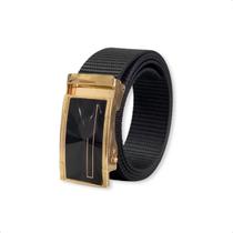 Cinto Social Masculino De Nylon 1,20m Com Fivela Catraca Dourada De Metal Linha Premium Enviamos Hoje Mesmo