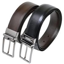 Cinto Social Masculino Dupla Face Couro Fivela Liso Moderno