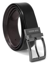 Cinto Steve Madden, vestido casual de couro, preto/marrom, masculino Cinto Steve Madden, vestido casual de couro, preto/marrom, masculino