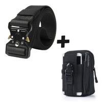 Cinto Tático Militar Com Fivela De Metal Rápida + Pochete Cinto Tático Militar Com Fivela De Metal Rápida + Pochete