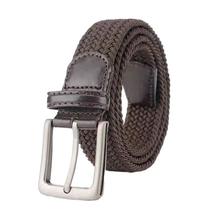 Cinto Tecido Trançado Elástico, Fivela Quadrada Masculino Cores - Preto, Marrom, Azul Escuro, Cinza Cinto Tecido Trançado Elástico, Fivela Quadrada Masculino Cores - Preto, Marrom, Azul Escuro, Cinza