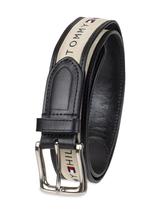 Cinto Tommy Hilfiger Ribbon Inlay para homens preto/natural 36