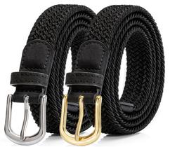 Cinto trançado Alphyly Neries preto para mulheres de 90 a 100 cm de cintura Cinto trançado Alphyly Neries preto para mulheres de 90 a 100 cm de cintura