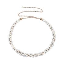 Cinto Trançado com Detalhe de Pérolas - Acessório para Vestido