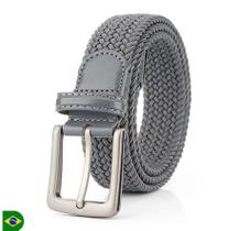 Cinto Trançado Elastico Fivela De Metal Costura Reforçada