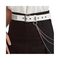 Cinto Unissex Punk Com Rebites E Corrente De Metal, Cinto De Vestuário Personalizado E Moderno Para